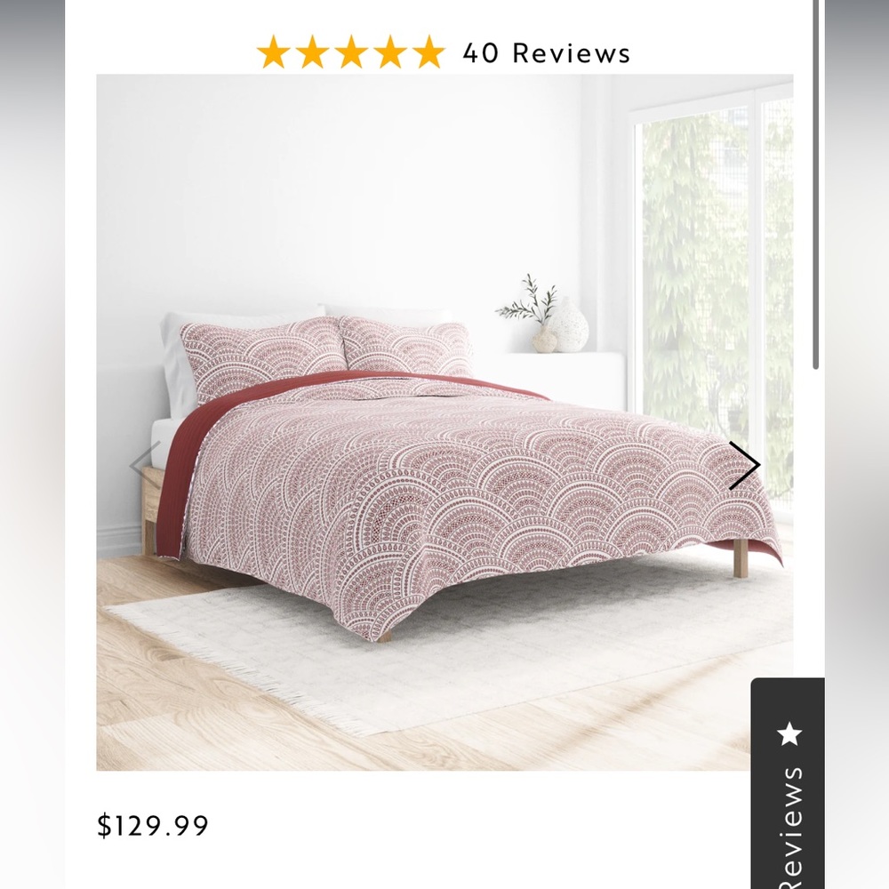 NWT Queen size Quilt Coverlet 3 piece set - Picture 3 of 5